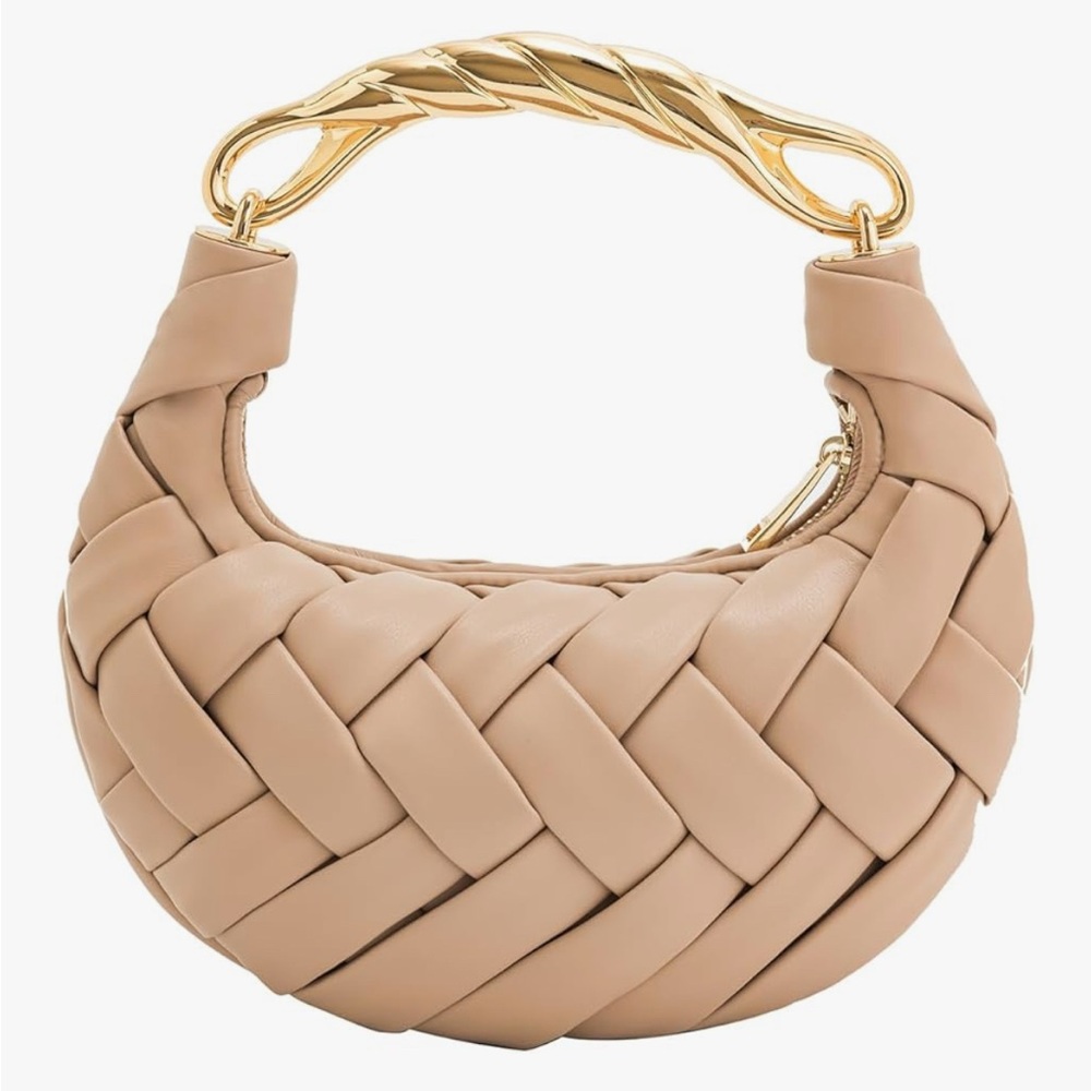 JW PEI Tan Woven Hobo Bag